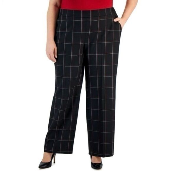 Black Elastic Waist Career Pants XL - Picture 2 of 5